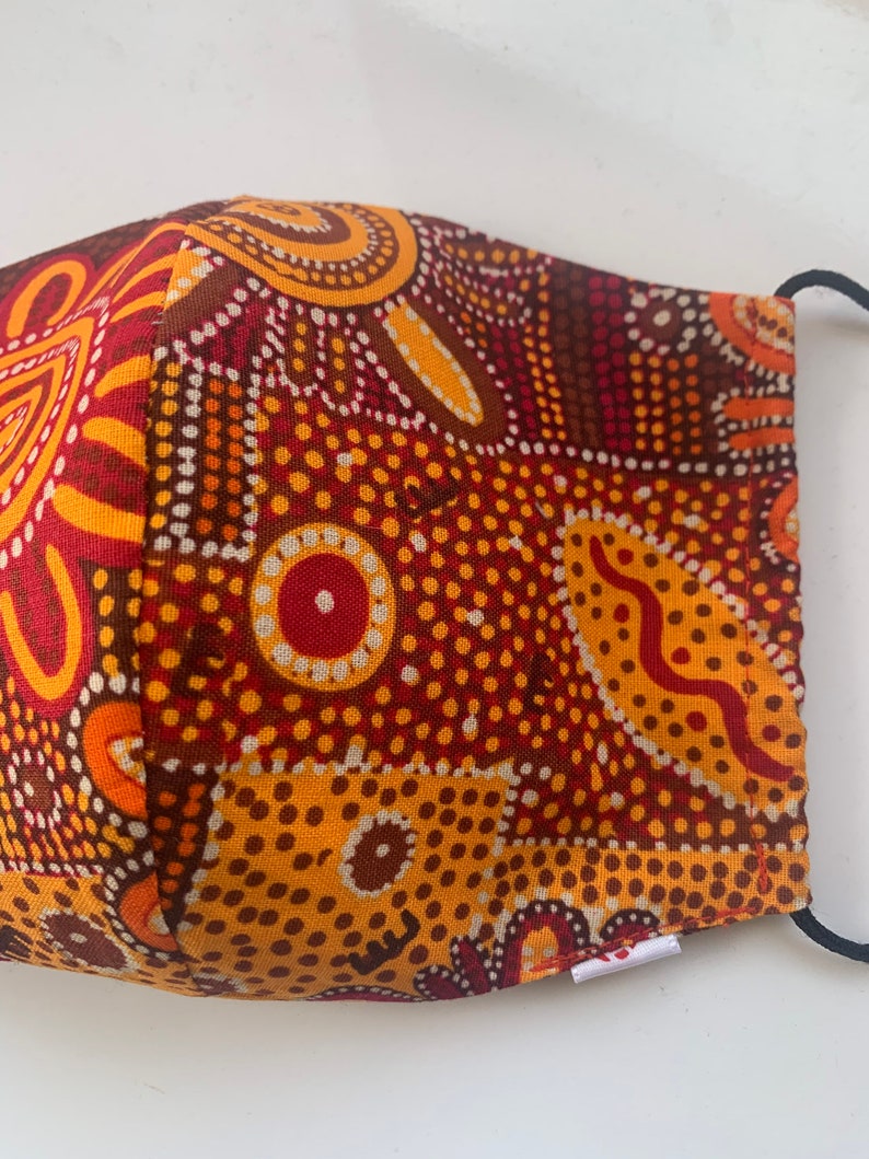 Face Mask Aboriginal Art Pattern 100 Cotton Australian Etsy