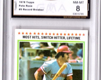 1978 Pete Rose Topps Record Breaker Baseball Card #5 NM-MT 8