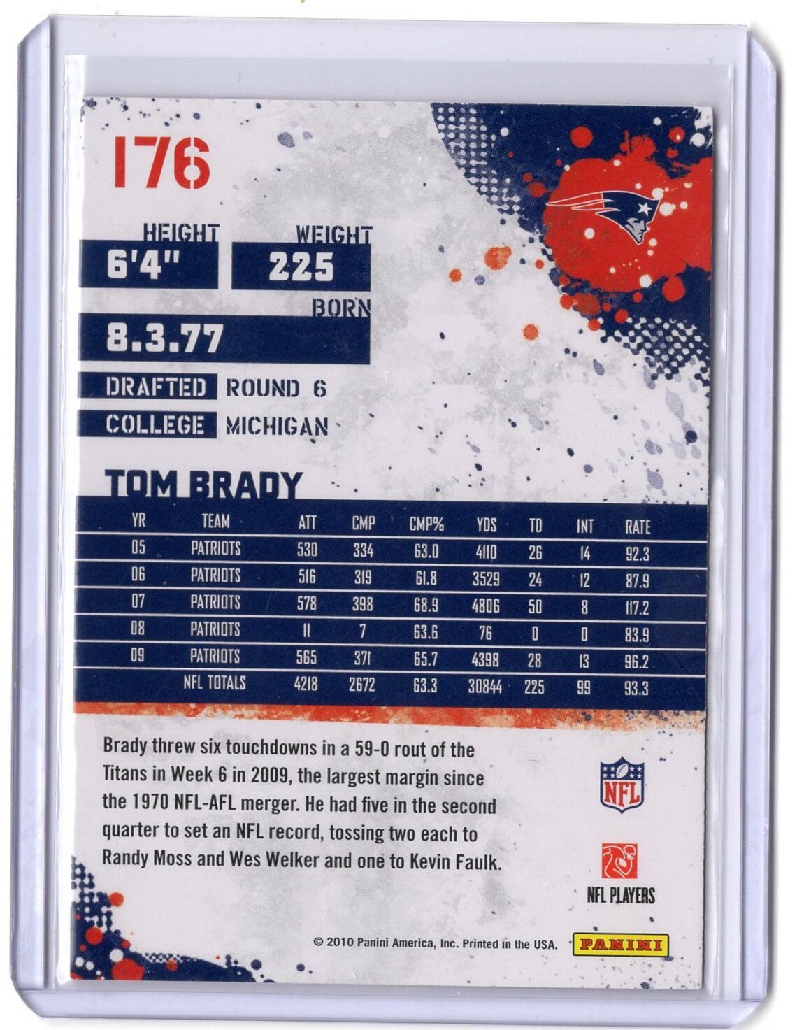 2010-tom-brady-score-card-176-gem-mint-condition-etsy