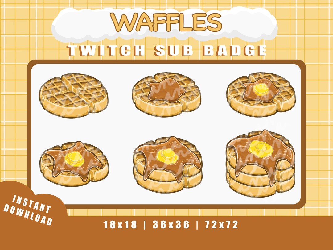 Kawaii Waffle Sub Badge Twitch / Twitch Sub Badge Twitch Etsy