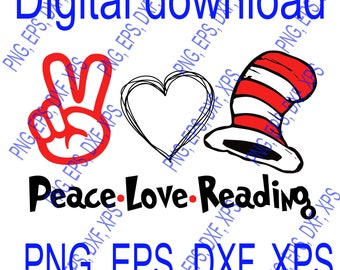 Download Peace Love Reading Etsy