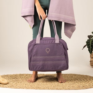 Bolsa De Yoga, Bolso De Asa Superior, Regalo De Yoga, Bolsa De Deportes, Bolsa De Gimnasio, Bolsa De Lona, Bolsa De Viaje Mujeres, Accesorios De Yoga, Bolso De Fin de Semana, Regalo Para Amantes del Yoga imagen 2