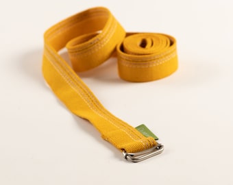 The Classic Strap, Ananas Yellow, Yoga Strap, Iyengar, Yoga Props, Stetch Strap, Unisex, Gift for yoga Lover