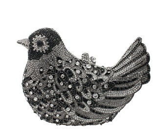 Birds Rhinestone Clutch Sparkly Animal Evening Bag for Women Cocktail Party Handbag Purse