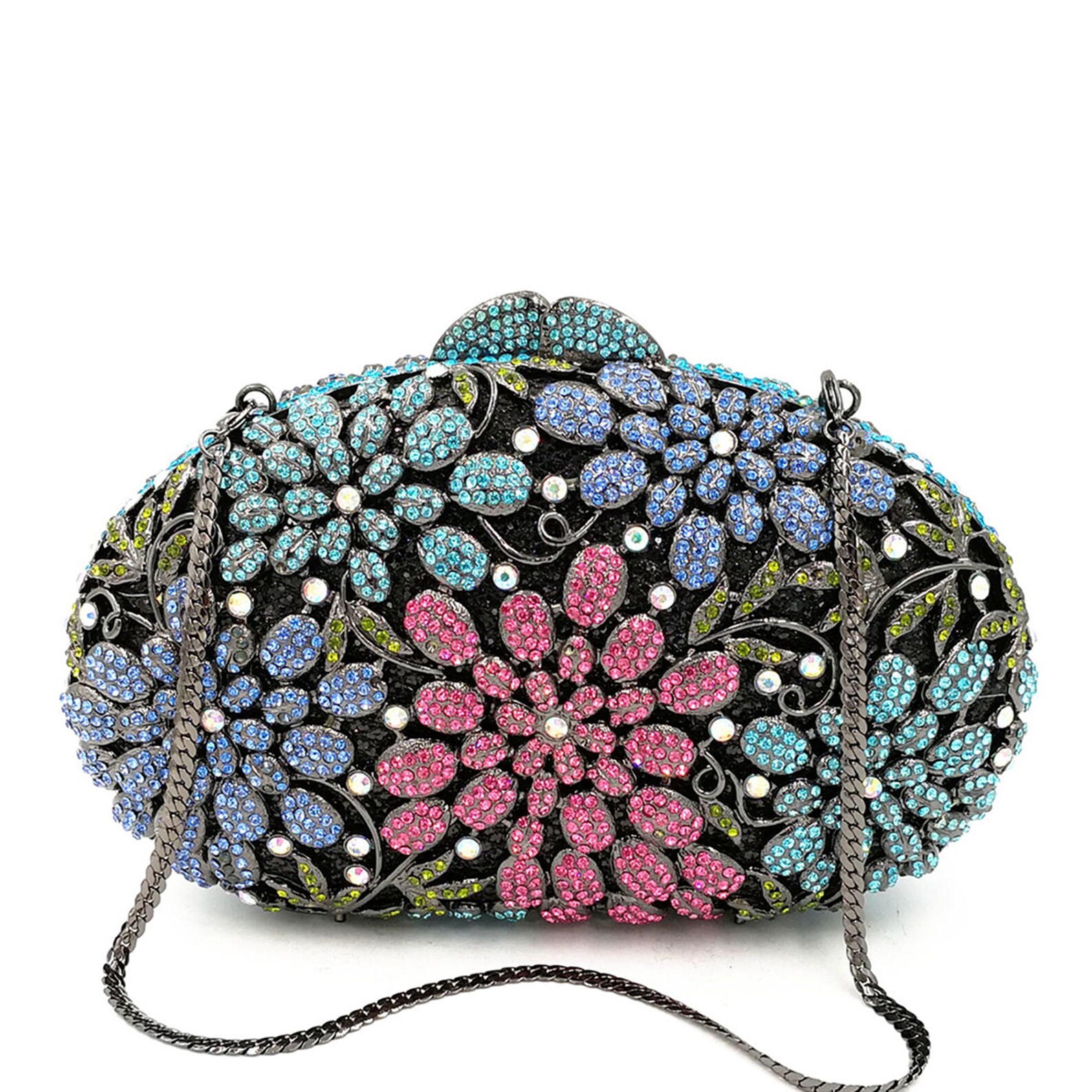 Elegant Ladies Rhinestone Flower Evening Bag Wedding Formal Etsy UK