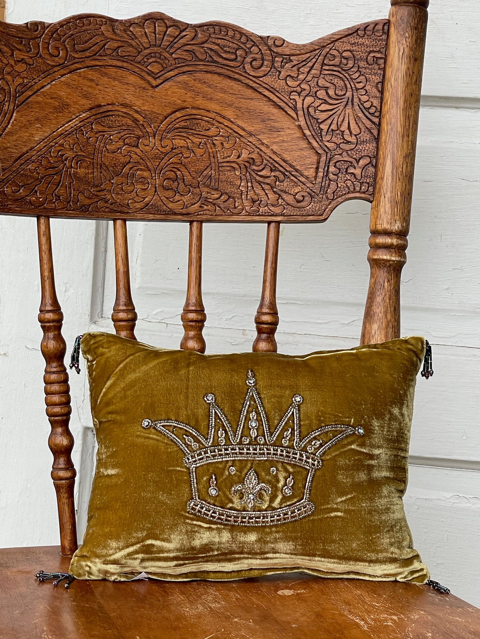 Velvet Crown Throw Pillow Etsy