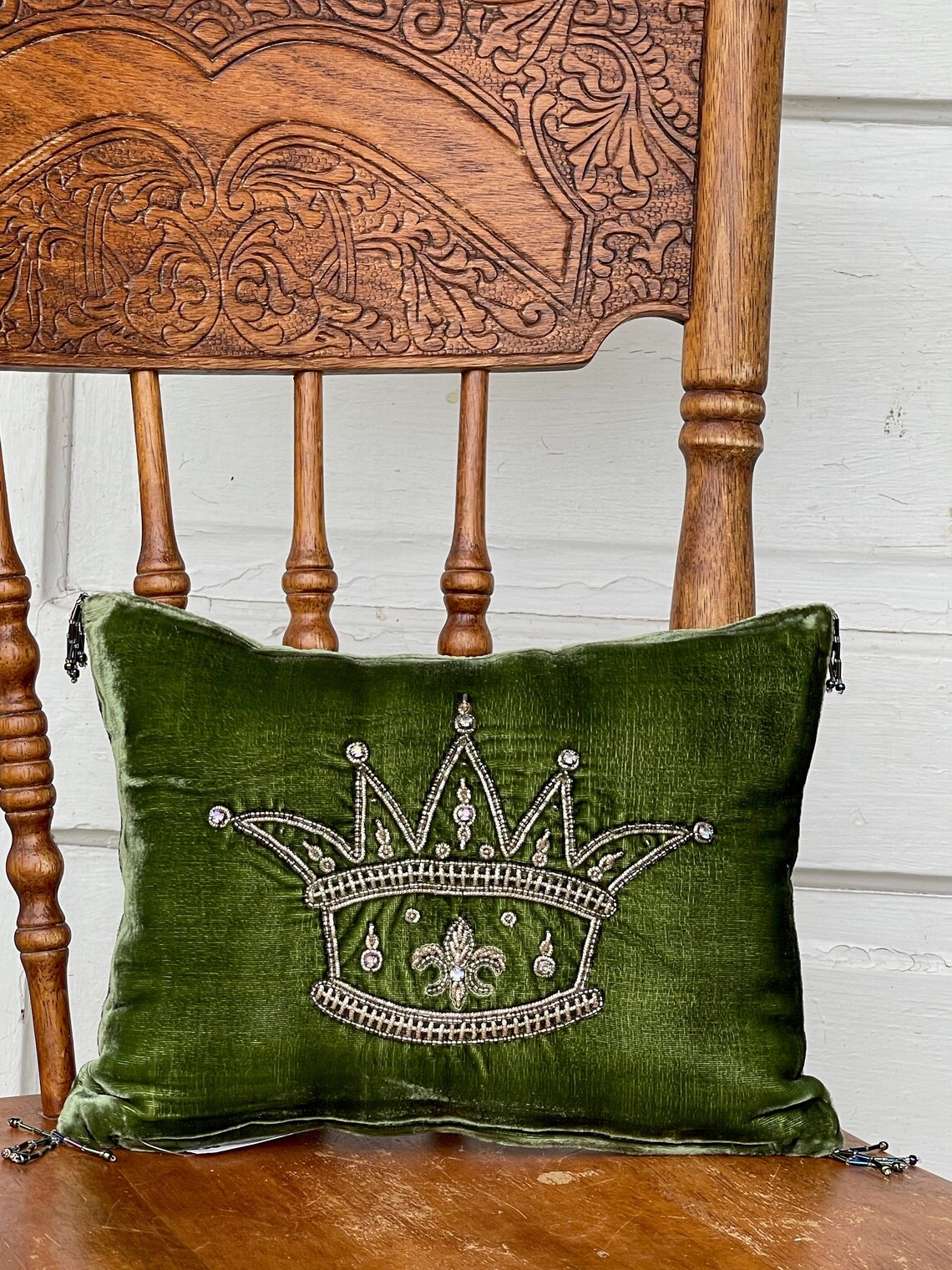 Velvet Crown Throw Pillow Etsy