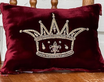 Velvet Crown Throw Pillow