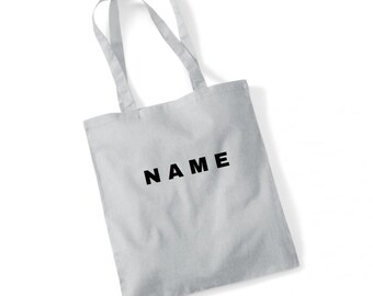 Personalized Embroidered Name Cotton Canvas Tote Bag