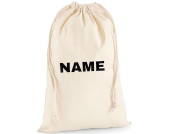 Personalised Name Shoe Dust Bags. Canvas Cotton Bags.