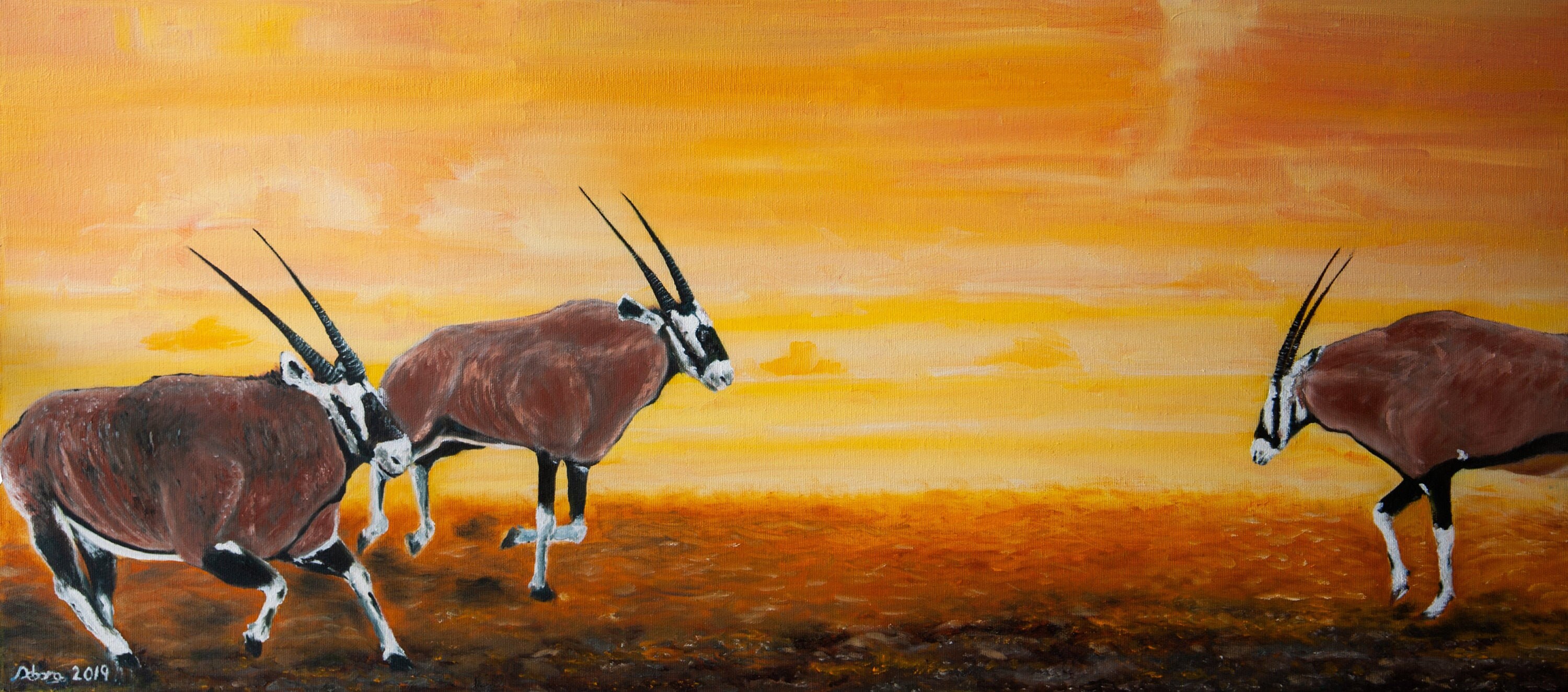 Running Oryx Art Wild Oryx Print Oryx home decor wall Art Etsy