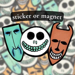 Pegatina o imán para el cañón de choque de Lock Shock: Pesadilla antes de Navidad