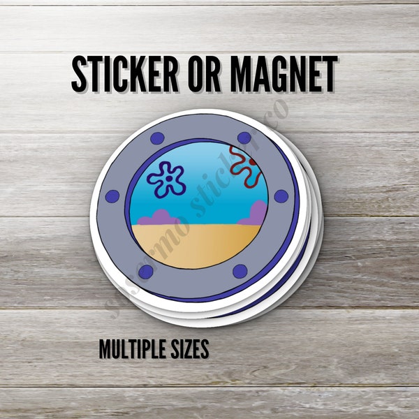 Spongebob Pineapple Window Sticker or Magnet, Multiple Sizes, Water Resistant Sticker, Bikini Bottom, Nickelodeon Spongebob Squarepants