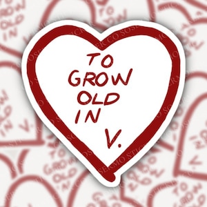Transparent To Grow Old In Heart Sticker, Multiple Sizes, WandaVision, Wanda Maximoff Sticker, Scarlet Witch