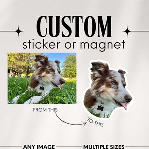 Personalized Custom Photo Sticker or Magnet, Picture to Sticker, Picture to Magnet, Laptop Sticker, Locker Magnet, Create Your Own