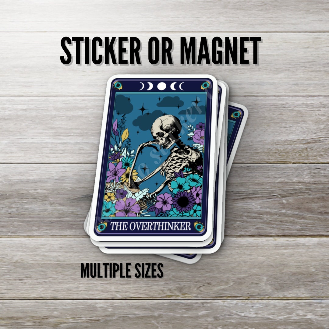 Overthinking Card The Overthinker Tarot Card Sticker or Magnet - Water Resistant - Etsy