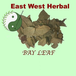 Hoja de laurel de 2 oz, hoja de laurel entera East West Herbal Laurus Nobilis
