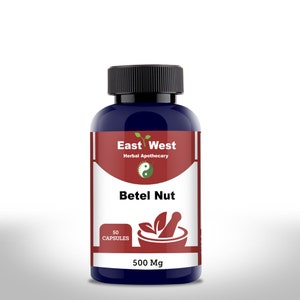 Betel Nut Extract Areca Catechu Palm Nut Betel Nut Supplement Extract Capsules Betel Nut Capsules Mushroom East West Herbal