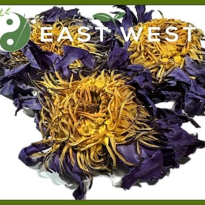 Egyptian Blue Lotus Whole Flower, Nymphaea Caerulea Whole Flower - East West Herbal