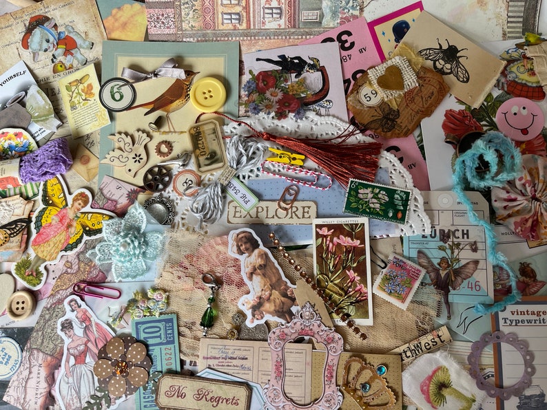 101 Things to Use in Your Junk Journals, Mixed Journal Ephemera ...