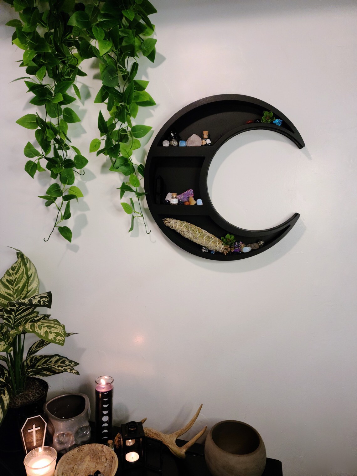 Moon Display Shelf Crystal Display Moon Shelves Display Etsy