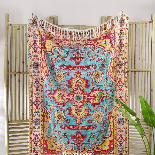 Persian Rug Printed Blanket Etsy