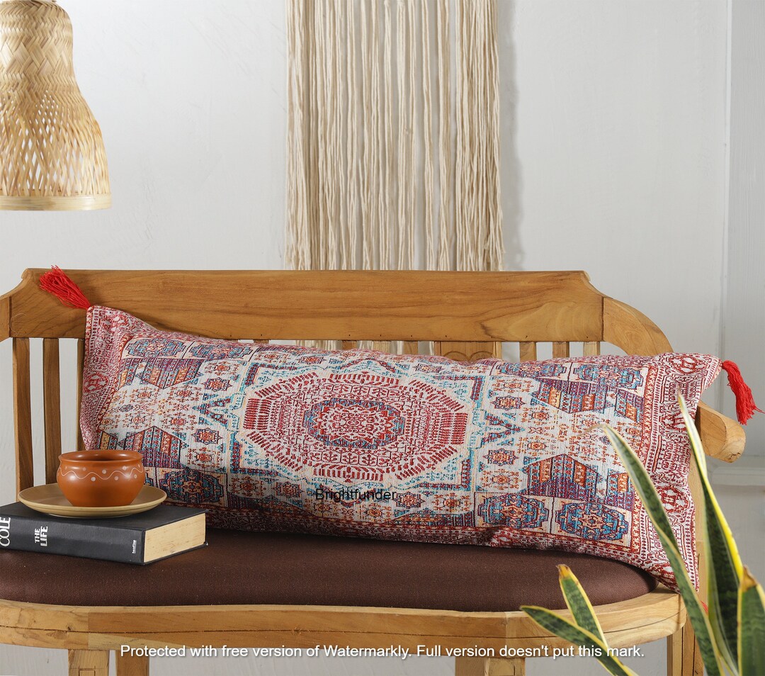 Large Lumbar Pillow Lumbar Boho Pillow Kilim Pillow Etsy