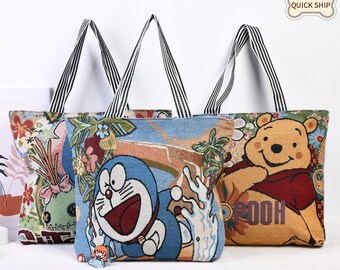 Cute Doraemon Tote Bag Fashion Beach Bag Korean Shoulder Bag