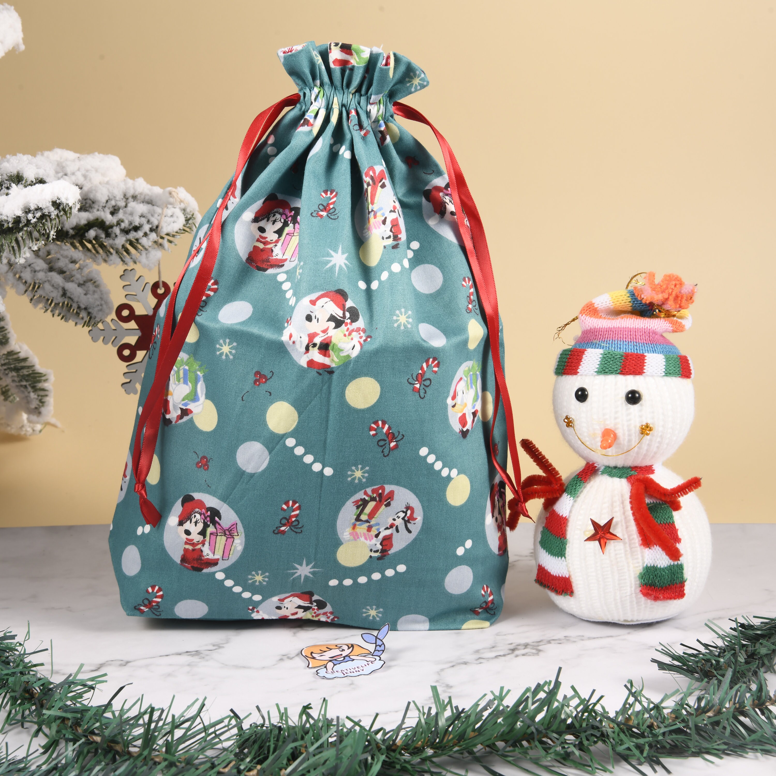 Mickey and Minnie Christmas Gift Bags Polka Dot Gift Totes - Etsy UK