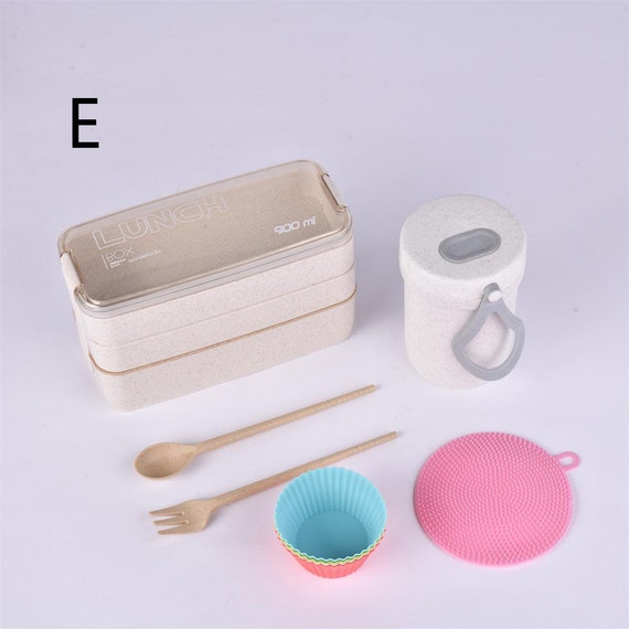 Wheat Straw Divided Snack Containers, Japanese Style Lunch Box