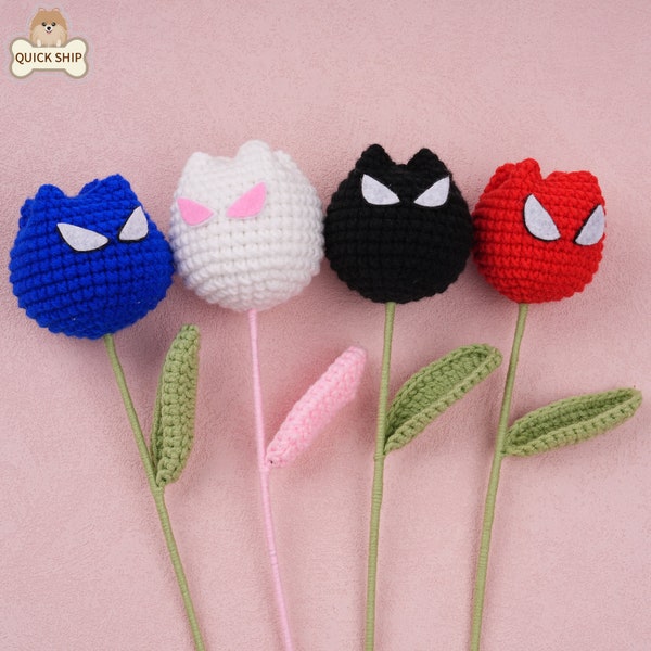 The Avengers Crochet Doll Tulip for Mother's Day, Handmade Knitted Spider Man Tulip Flowers for Wife, Girlfriend, Ship from US in 2 Days