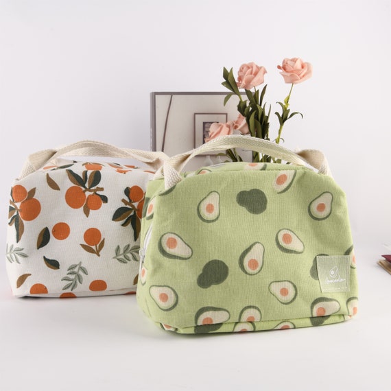 Lunch Tote Bag Peach Rainbow