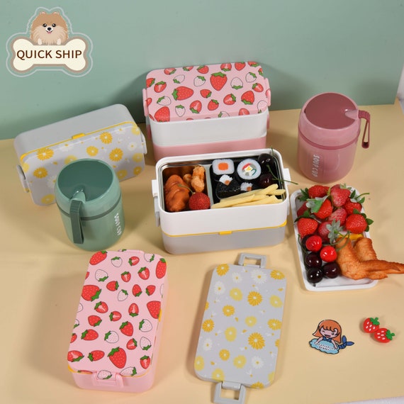 Strawberry Bento Box With Stainless Steel Liner, Leakproof Lunch Box, Food  Prep Containers, Work Lunch Box, Birthday Christmas Gifts 