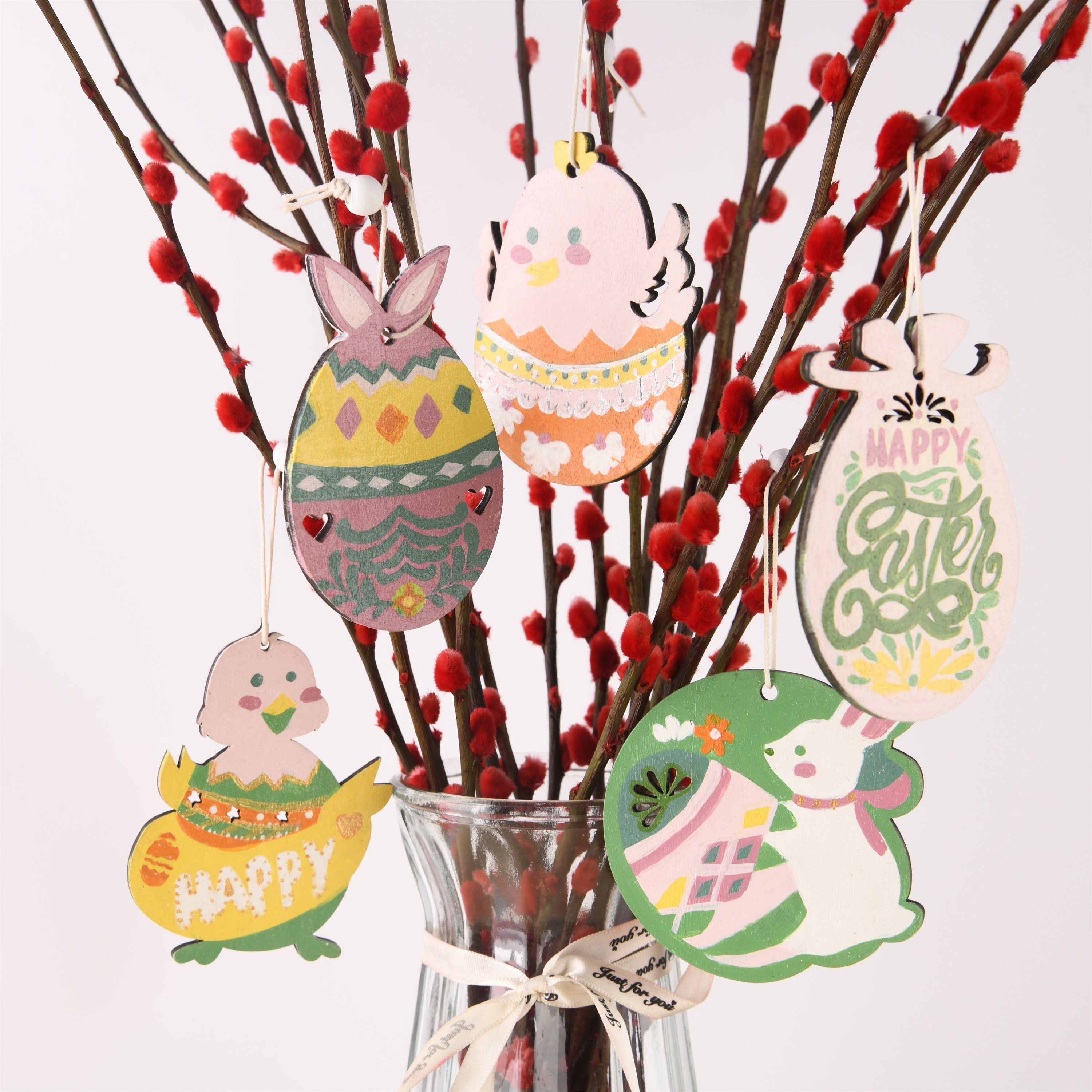 DIY Easter Ornament Kit Easter Eggs Wooden Ornaments Bunny Etsy