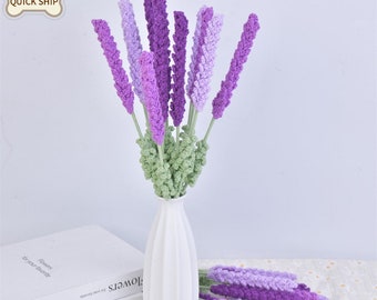 Purple Crochet Lavender for Mother's Day Gift, Bouquet Ornament, Suitable for Home/Wedding Decoration, Any Room Decoration, Ship from US