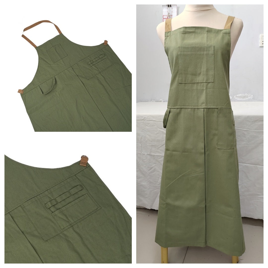 100 Handmade Canvas Apron With Split Legs and Adjustable Cross