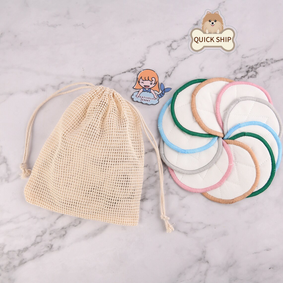 Set Of 10 Pad Cotton Facial Pads Set Pads With Wash Makeup Etsy