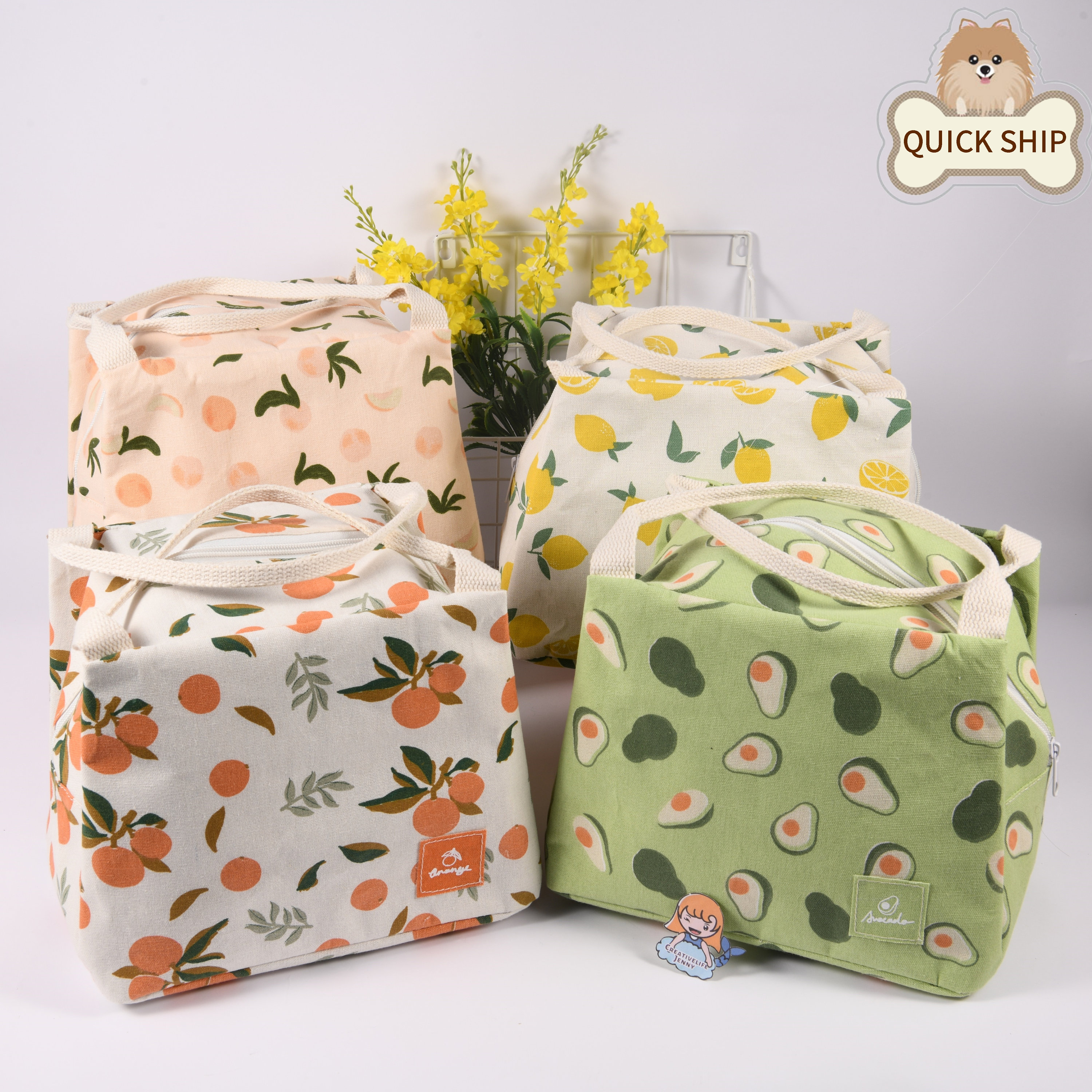 PIKADINGNIS Canvas Tote Bag for Women Lunch Bag Box Tote Bag Aesthetic  Purses Handbags Simple Modern Lunch Box 