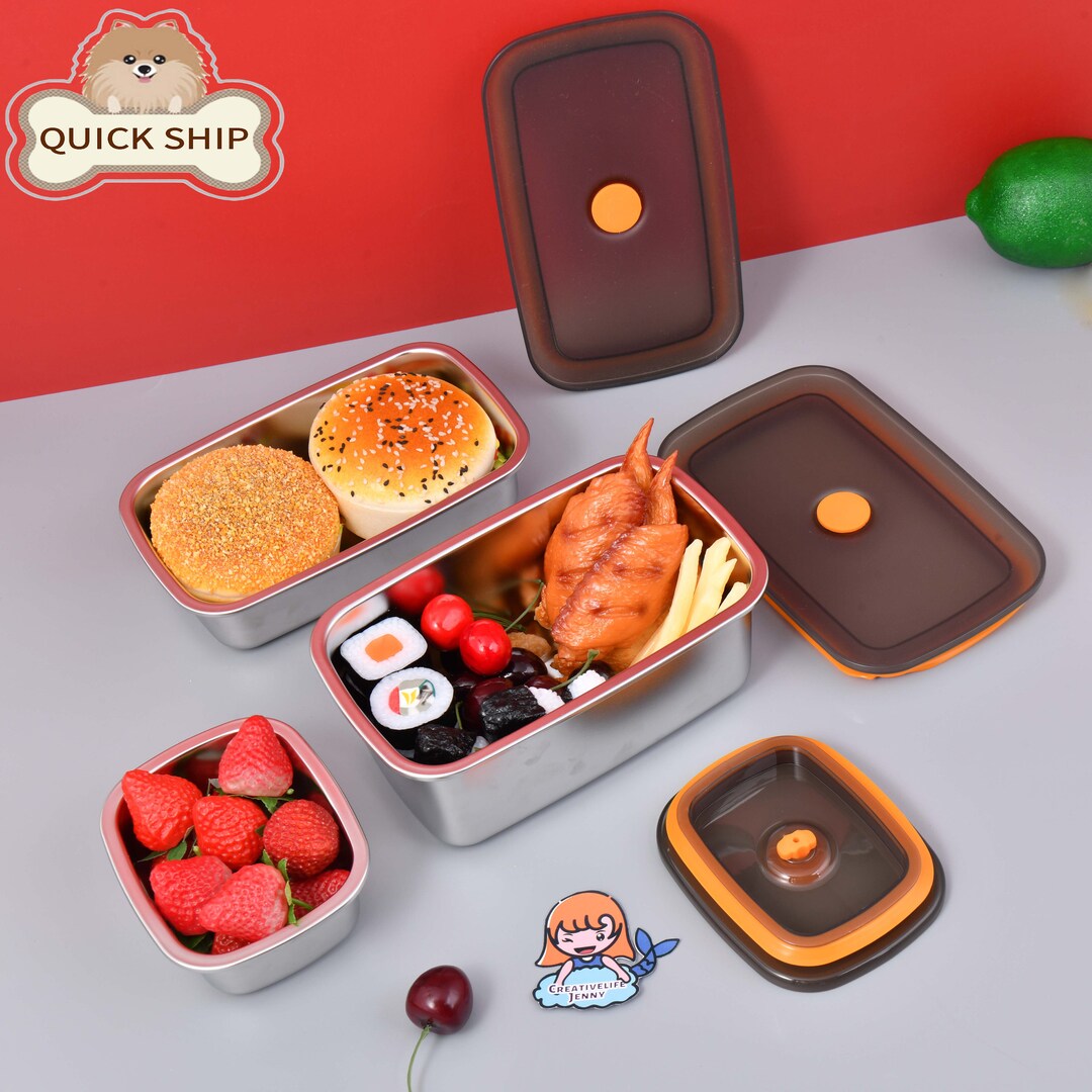 Clearancestainless Steel Lunch Box,food Containers Leak Proof Metal Bento Lunch Box With Sealed