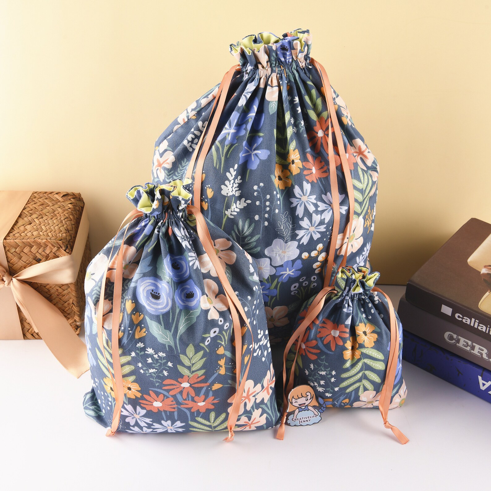 Colorful Flower Gift Bag Reusable Gift Bag For Friend Etsy