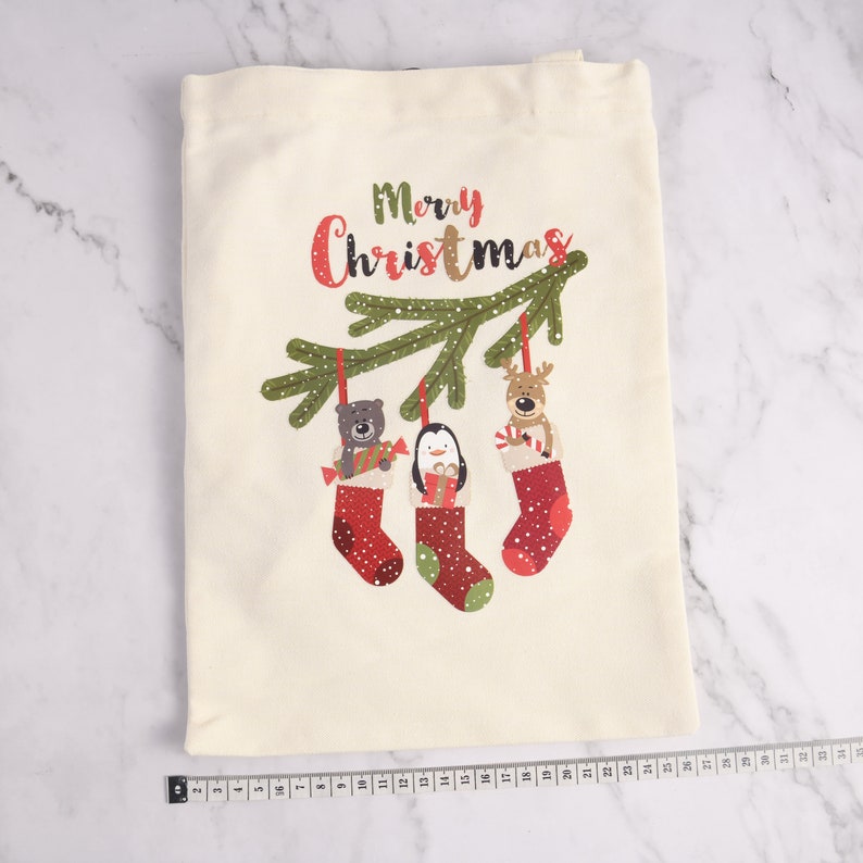 Penguin Funny Christmas Tote Bag Holiday Gift Bag Cute Xmas Gifts Canvas Tote Bag Holiday Totes Merry Christmas Elk Christmas Gift Bag