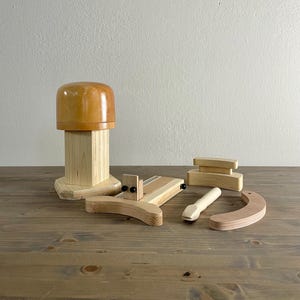 Open crown hat block and millinery tool set