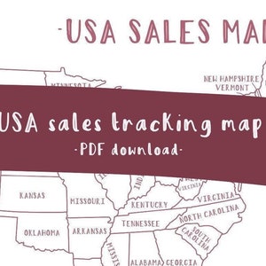 USA Sales Tracker Karte zum Ausdrucken pdf A4