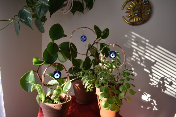 Evil Eye Copper Plant Trellis - Nazar Boncugu Plant Stake