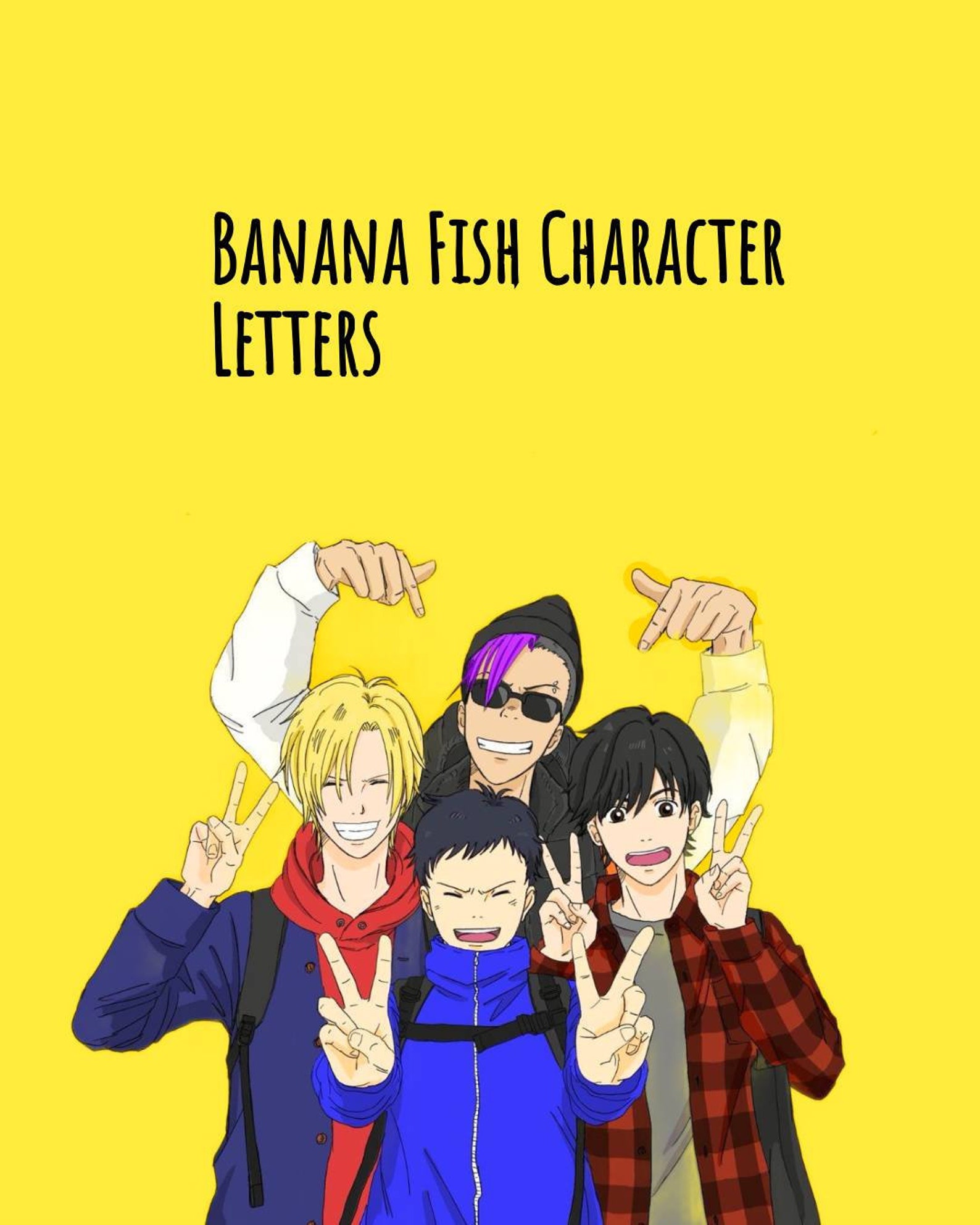 Banana Fish Character Letters Read description Etsy