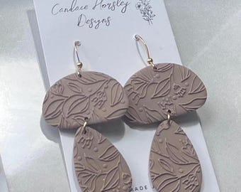 Pendientes de arcilla, pendientes de arcilla polimérica hechos a mano, pendientes de arcilla, pendientes de primavera, pendientes florales, pendientes bohemios