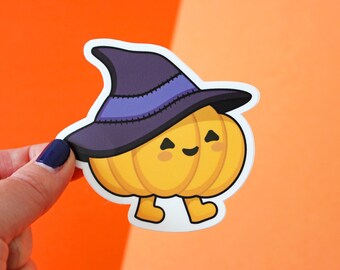 Pumpkin Halloween Vinyl Sticker, Cute Pumpkin sticker, Autumn Laptop sticker, Autumn Sticker, Fall Sticker, Cute Halloween Sticker