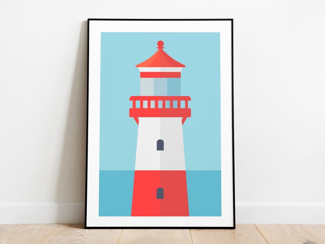 Lighthouse Print, Coastal Wall Art, Seaside Home Decor, Nautical Art ...