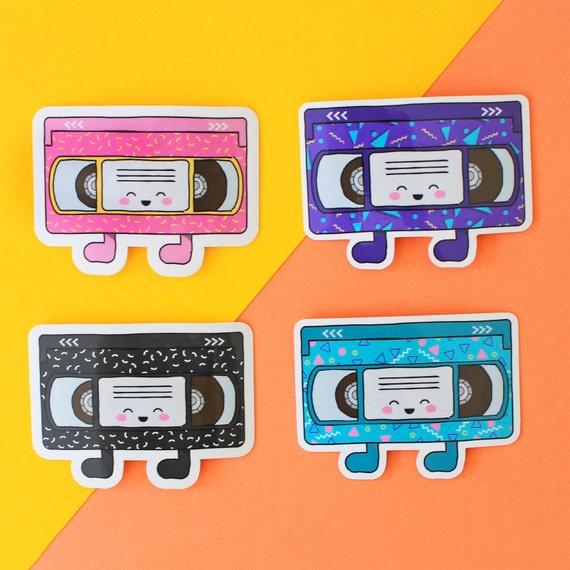 80's retro video tape sticker, Retro sticker, 80's Sticker, Cute sticker, Kawaii Sticker, 80's Video tape sticker