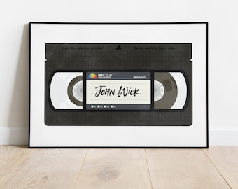 Personalised Video Tape Print, Personalised Movie Print, Retro Video Print, Retro Wall Art, Personalised gift